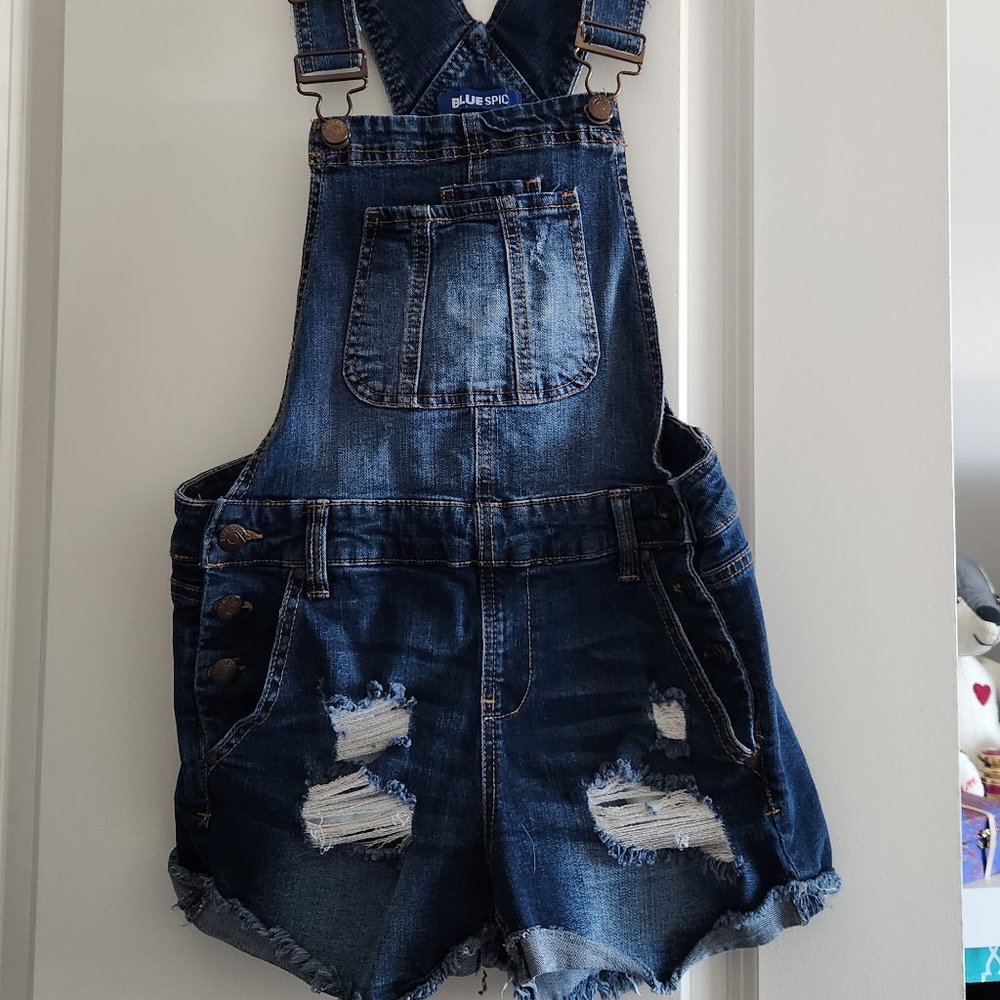 Dark blue denium overalls